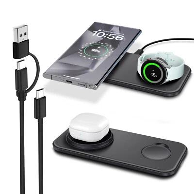 2in1 Wireless Charger Fast Charging Pad For Samsung Galaxy S25 Note20 Watch 8 7 - Image 1 of 4