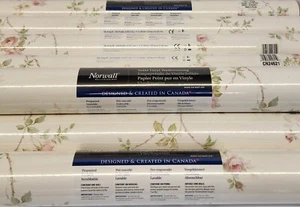 NORWALL  CREAM W/ROSES~SOLID VINYL WALLPAPER~CN24621~LOT 215A~10.9 YDS X 20.7 IN - Picture 1 of 10
