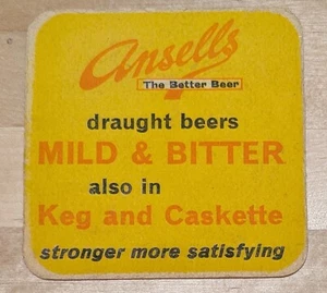 ANSELLS - MILD & BITTER - VINTAGE BEERMAT - FAIR CONDITION - Picture 1 of 2