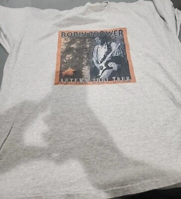 Camisa De Colección Robin Trower Someday Blues 2001 Gira Guitarrista Banda de Rock Inglés Foto 1 de 4