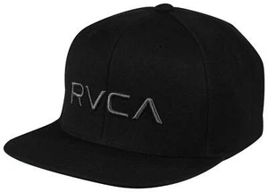 RVCA Boy's Twill Snapback Hat - Black / Charcoal - New - Picture 1 of 1