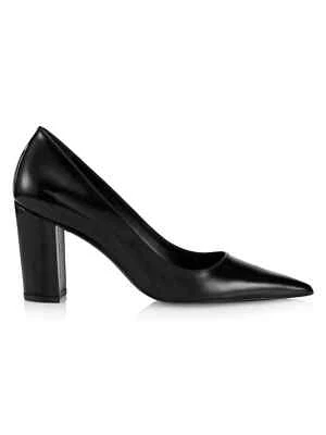 $520 STUART WEITZMAN Stuart 85 Block Heel Pump POINTY BLOCK LEATHER 11 (TE12) - Image 1 of 4