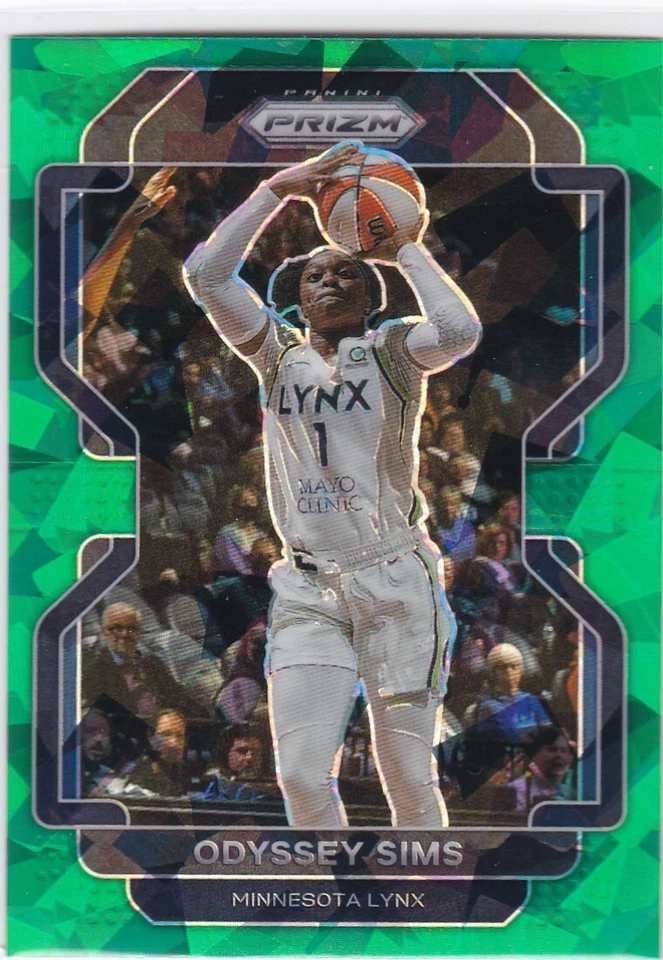 2022 Prizm WNBA FANATICS Green CRACKED ICE #102 Odyssey Sims - Minnesota Lynx - Image 1 of 1