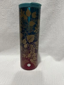 Starbucks Fall 2020 Teal Berry Rose Vacuum Insulated Stainless Steel Tumbler - Picture 1 of 6