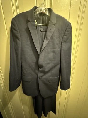 Traje Linea Uomo Hombres Mezcla de Lana Strech Azul/Gris Cuadros Doble Ventilación Talla 38LR Wst 32 Foto 1 de 4