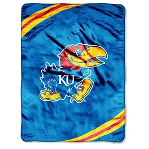 Kansas Jayhawks Plush Blanket, 60”x80” - Warm & Soft NCAA BLANKET - Picture 1 of 3