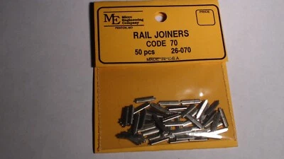 MICRO ENGINEERING #26-070 RAIL JOINERS HO CODE 70 - 50 PCS BIGDISCOUNTTRAINS - Image 1 of 4