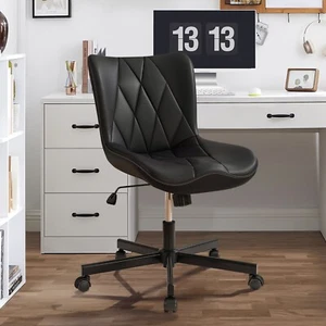 Armless Desk Chair Ergonomic Task Chair Adjustable Computer Chairs Vanity Chair - Picture 1 of 53