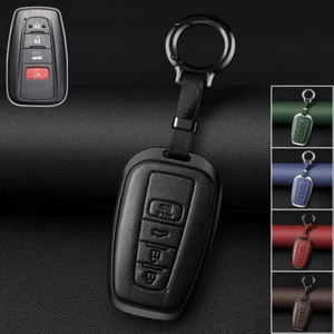 Zinc Alloy Leather Car Key Case Cover For Toyota RAV4 Camry CHR Prius Corolla - Picture 1 of 23