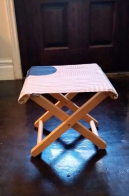 Society 6 Camp Folding Stool  Elegant  Blue Striped - Image 1 of 4