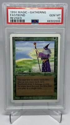 1994 MTG Magic the Gathering Revised Fastbond Freshly Graded PSA 10 Gem Mint - Image 1 of 2