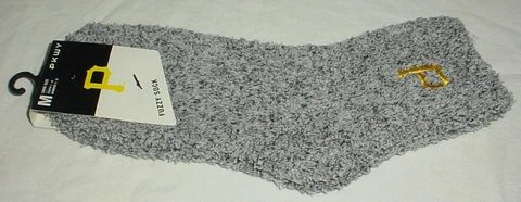 Pittsburgh Pirates Gray Fuzzy Socks Size Youth M (1-6) Womens (3-8) 1 Pair New Cover