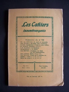 Les cahiers luxembourgeois - N°8 1924 - Imagen 1 de 1