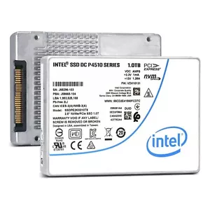 Unidad de estado sólido Intel P4510 serie 1 TB SSD 2,5"" NVME PCIe U.2 SSDPE2KX010T8 - Imagen 1 de 4