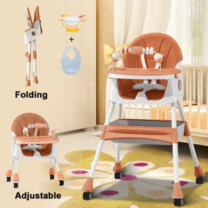 4-In-1 Baby High Chair Portable Toddler Baby Dining Chairs Eat & Play Convertibl - Picture 1 of 12