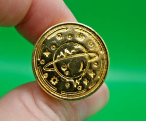 Modern Goldtone Metal & Acrylic Frozen Ringed Planet Sealing Wax Stamp Seal - Picture 1 of 4