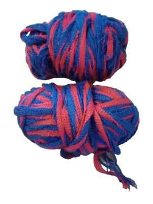 crochet knit ruffle yarn starbella premier team stripes blue red - Image 1 of 2