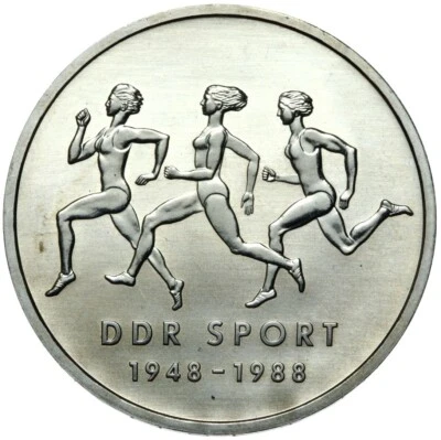Commemorative coin - East Germany GDR 10 Mark 1988 A - 1948-1988 DDR SPORT - UNC - Image 1 of 2