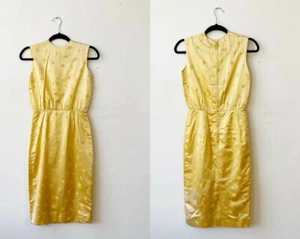 1960s Asian Dress - Silk Jacquard Dress - Cheongsam Dress - Size Small  - Picture 1 of 8