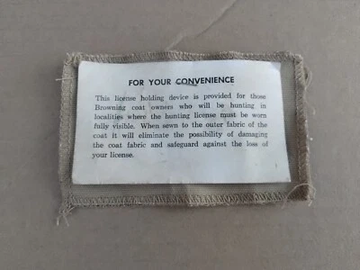 Vintage Browning Hunting Jacket License Holding Device... - Image 1 of 3