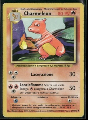 Pokemon TCG Charmeleon 24/102 Unlimited Base Set Italian  - Image 1 of 4
