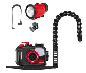 Custodia foto subacquea Olympus PT-059 + Flash INON S-220 Set kit scuba photo - Imagen 1 de 8