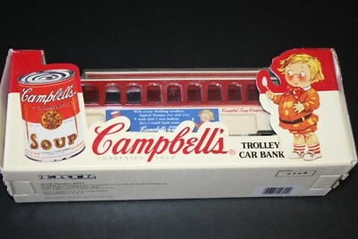 Vintage 1994 Ertl Campbell's Soup Trolley Car Bank 1:43rd Scale # B621 NIB - Image 1 of 3