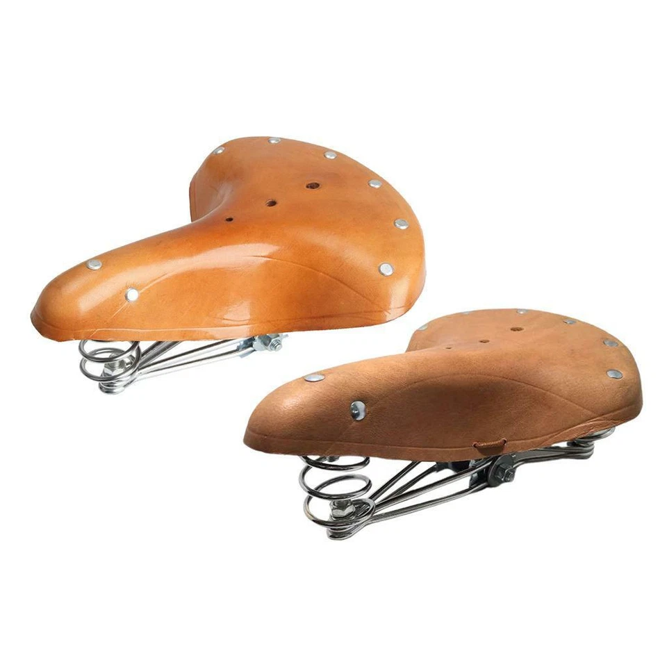 Cowhide bike seat universal bike saddle for cruiser, , touring bike, - Image 1 of 1