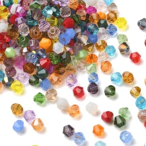Glass Bicone Beads Faceted Glass Mixed Colours Small 4.5mm x 4mm Approx 300pcs - Picture 1 of 8