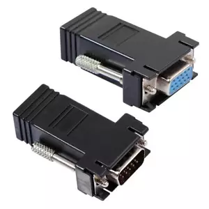 VGA Extender Female/Male to Lan Cat5 Cat5e/6 RJ45 Ethernet Female Adapter - Afbeelding 1 van 18