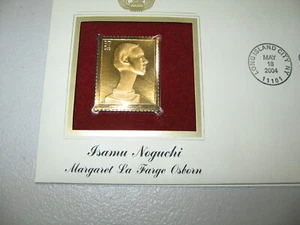 2004 Isamu Noguchi Margaret La Farge Osborn Replica Gold GOLDEN Cover Stamp - Picture 1 of 3