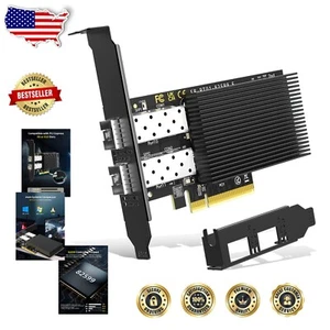 Tarjeta de red Intel 82599 Dual 10G SFP - Adaptador Ethernet PCIe confiable - Imagen 1 de 8
