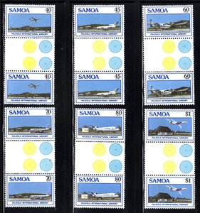 Pares de canaletas Samoa 711-716, MNH, aviación, aviones 1988. x45500 - Imagen 1 de 1