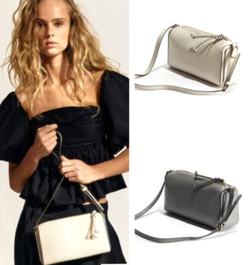 H&M Small Shoulder Bag ( Light Beige / Gray ) Adjustable Shoulder Strap - Picture 1 of 7