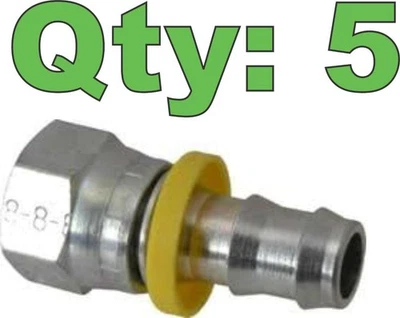 (5) Parker 30682-8-8 Push-Lok FJ-08 x -08 1/2 дюйма штуцер шланга гнездовой x поворотный JIC - Изображение 1 из 4