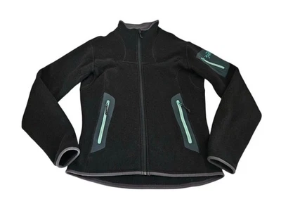 Chaqueta cárdigan encubierta Arc'teryx para mujer mediana negra polar cremallera completa Polartec Foto 1 de 4