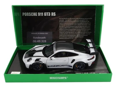 1/18 Scale Minichamps 992 911 Porsche GT3 RS Nürburgring 6:49.22 Record Box Set - Image 1 of 4