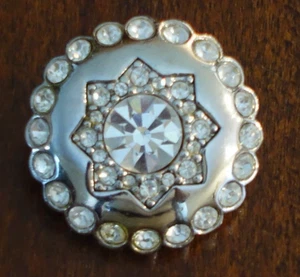 8 Total St John,  Marie Gray Designer,  Silver Rhinestone Domed Buttons Vintage - Picture 1 of 3