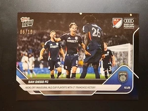 San Diego FC SDFC 1ST PLAYOFF VICTORY MLS 2025 MLS Topps NOW 122 Black Foil /10 - Bild 1 von 7