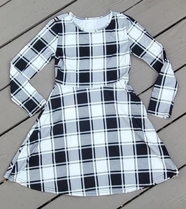 The Children's Place Mädchen 7/8 schwarz kariert Twill Stufen Hemd Kleid - Bild 1 von 3