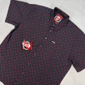 Dixxon Shirt Mens 2XL XXL Black Red Geometric Button Up The Bolt Party NEW - Picture 1 of 9