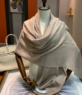 Pañuelo para el cuello 85 % lana 15 % seda 2 caras pañuelo 190x70 cm estampado de algas Foto 1 de 4