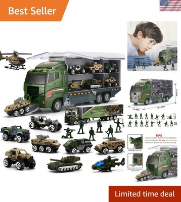 Duradero juego de vehículo militar fundido a presión de 26 piezas: favores de fiesta perfectos para niños Foto 1 de 4