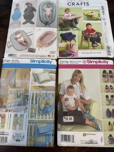 Baby Children Changing Pad Crib Shoes Cart Cover Pillow Sewing Patterns LOT 4 - Picture 1 of 5