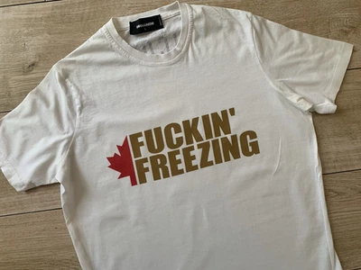 Mens DSQUARED FUCKIN FREEZING Icon T-SHIRT (M-L) - Image 1 of 4