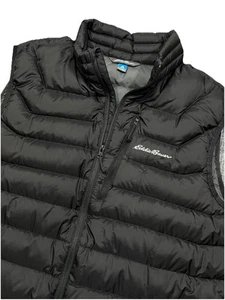 Eddie Bauer First Ascent Stormdown 800 Black 90% Goose Down Zip Vest Mens Large - Bild 1 von 12