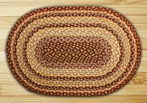 Earth Rugs C-357 Burgundy Gray Cream Oval Braided Rug 4 Feet x 6 Feet - Picture 1 of 1