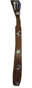 Vtg Silver Creek Collection Brown Leather Belt Gold Tone Concho Animals 36” (B5) - Bild 1 von 5