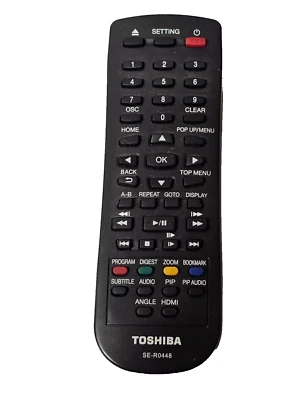 ПОДЛИННЫЙ TOSHIBA SE-R0448 Blu-ray диск DVD пульт дистанционного управления для BDX4300 без задней крышки - Изображение 1 из 4