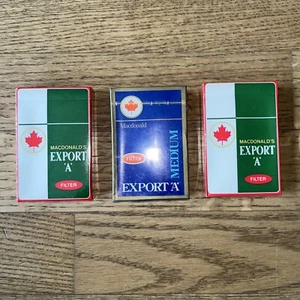 Lot 3 Vtg Cigarette Playing Cards Decks Macdonald’s Export “A” Medium Logo - Picture 1 of 3